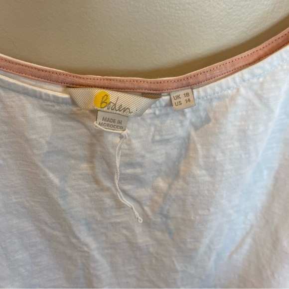 Boden Ruffle Strap Tank Top White Cotton Womens Size 14 - Picture 3 of 6